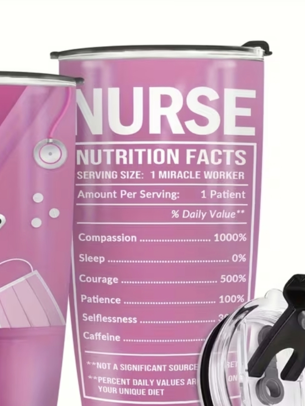 Pink Nurse Tumbler 20oz Stainless Steel Insulated Cup Nwot - Picture 2 of 2